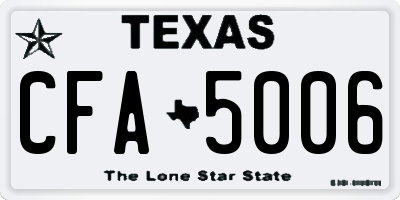 TX license plate CFA5006