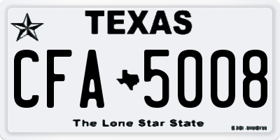 TX license plate CFA5008