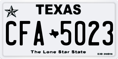 TX license plate CFA5023