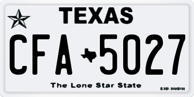 TX license plate CFA5027