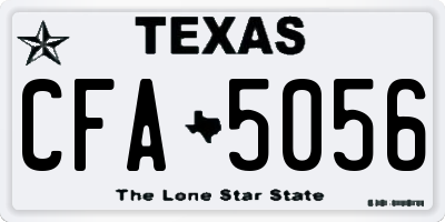 TX license plate CFA5056