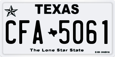 TX license plate CFA5061