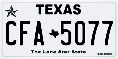 TX license plate CFA5077