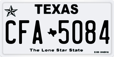 TX license plate CFA5084