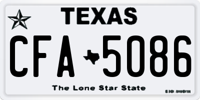 TX license plate CFA5086