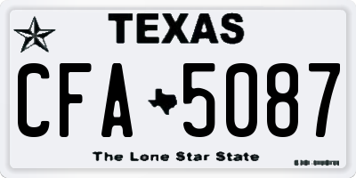 TX license plate CFA5087