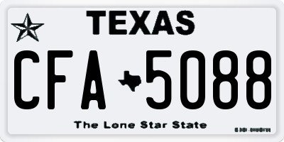 TX license plate CFA5088