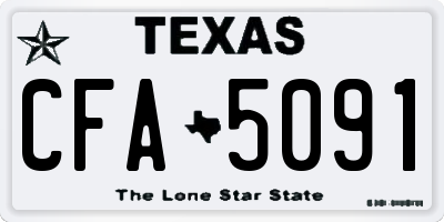 TX license plate CFA5091