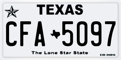 TX license plate CFA5097
