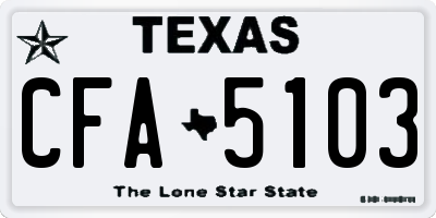 TX license plate CFA5103