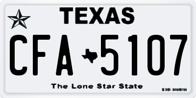 TX license plate CFA5107