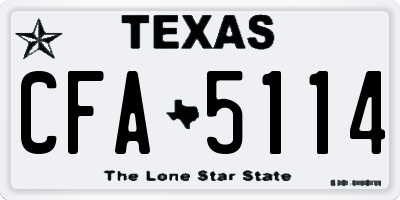 TX license plate CFA5114