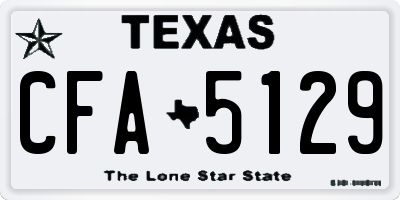 TX license plate CFA5129