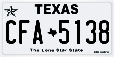 TX license plate CFA5138