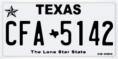 TX license plate CFA5142