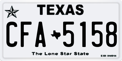 TX license plate CFA5158