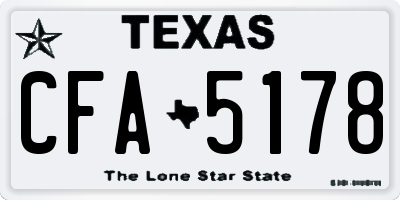 TX license plate CFA5178