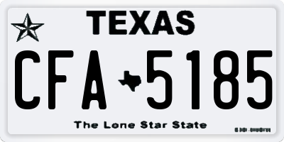 TX license plate CFA5185