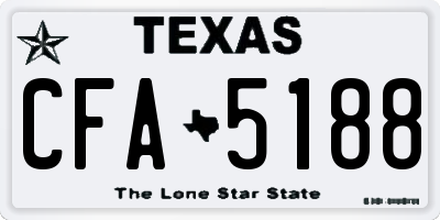 TX license plate CFA5188
