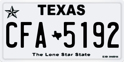 TX license plate CFA5192