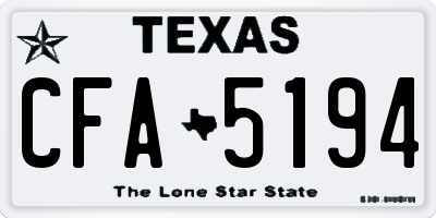 TX license plate CFA5194