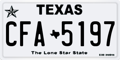 TX license plate CFA5197