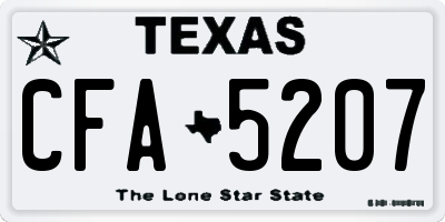 TX license plate CFA5207