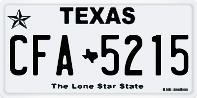 TX license plate CFA5215
