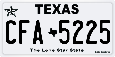 TX license plate CFA5225