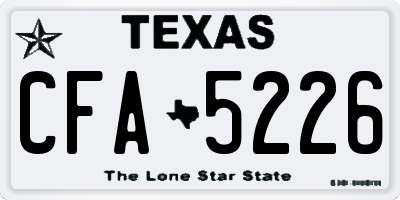 TX license plate CFA5226