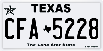 TX license plate CFA5228