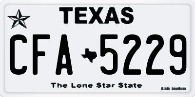 TX license plate CFA5229