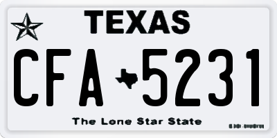 TX license plate CFA5231