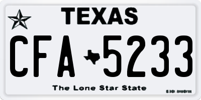 TX license plate CFA5233