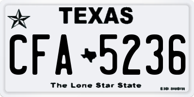 TX license plate CFA5236