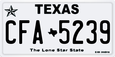 TX license plate CFA5239