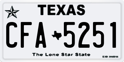 TX license plate CFA5251