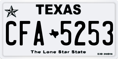 TX license plate CFA5253