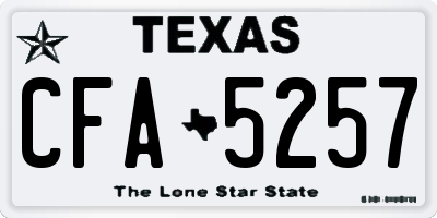 TX license plate CFA5257