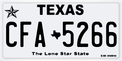 TX license plate CFA5266