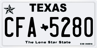TX license plate CFA5280