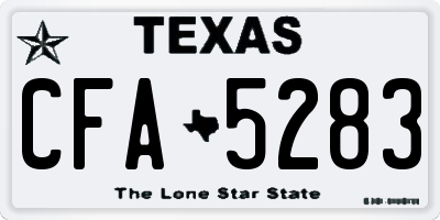 TX license plate CFA5283