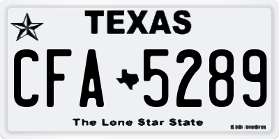 TX license plate CFA5289
