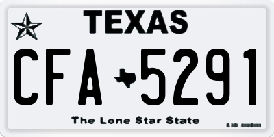 TX license plate CFA5291