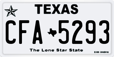 TX license plate CFA5293
