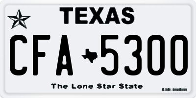 TX license plate CFA5300