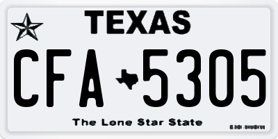 TX license plate CFA5305