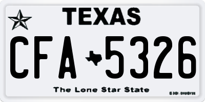 TX license plate CFA5326