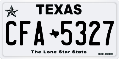 TX license plate CFA5327