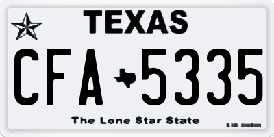 TX license plate CFA5335